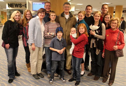 Almost the entire family met us at the airport