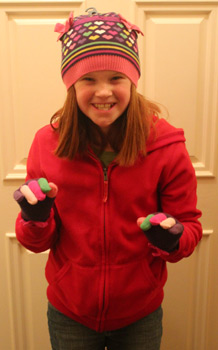 Emma shows her new accessories