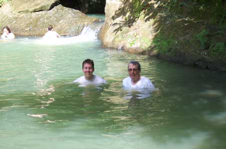 Todd and Dad cool off on St. Lucia